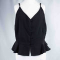 River Island Black Size 18 Peplum Cami Top Pre-Owned