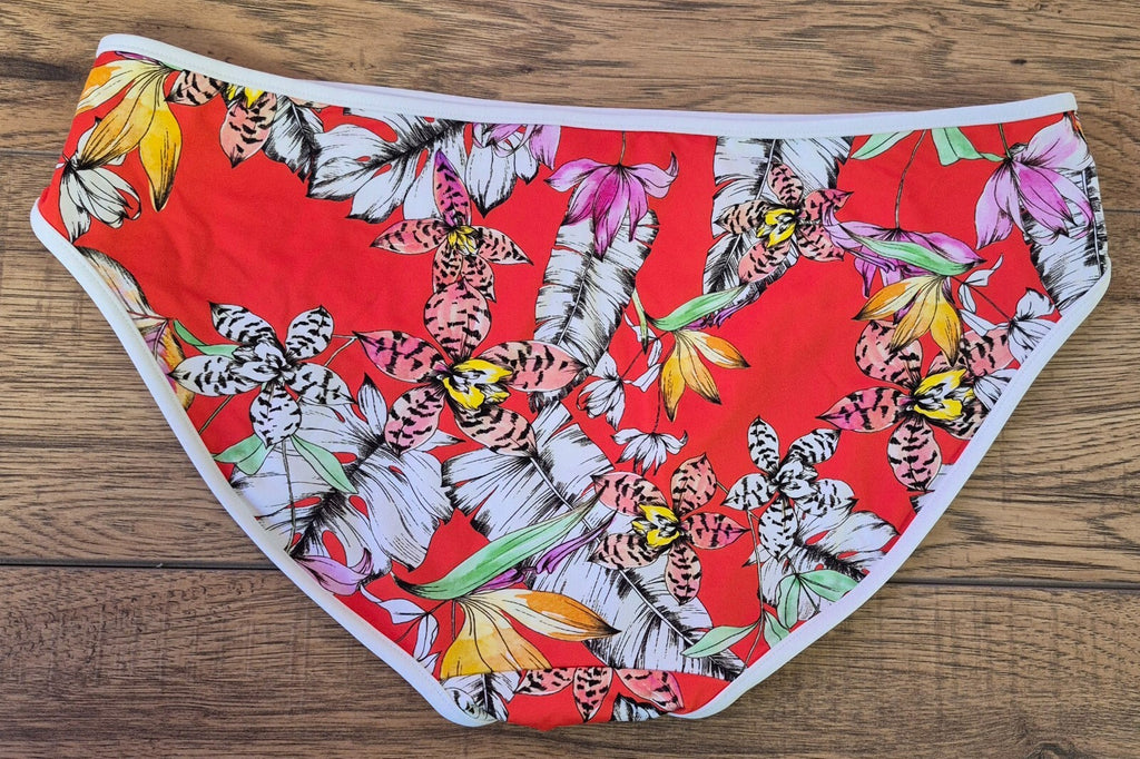 Freya 'Wild Flower' Bikini Bottoms Red/Multi Size L NWT