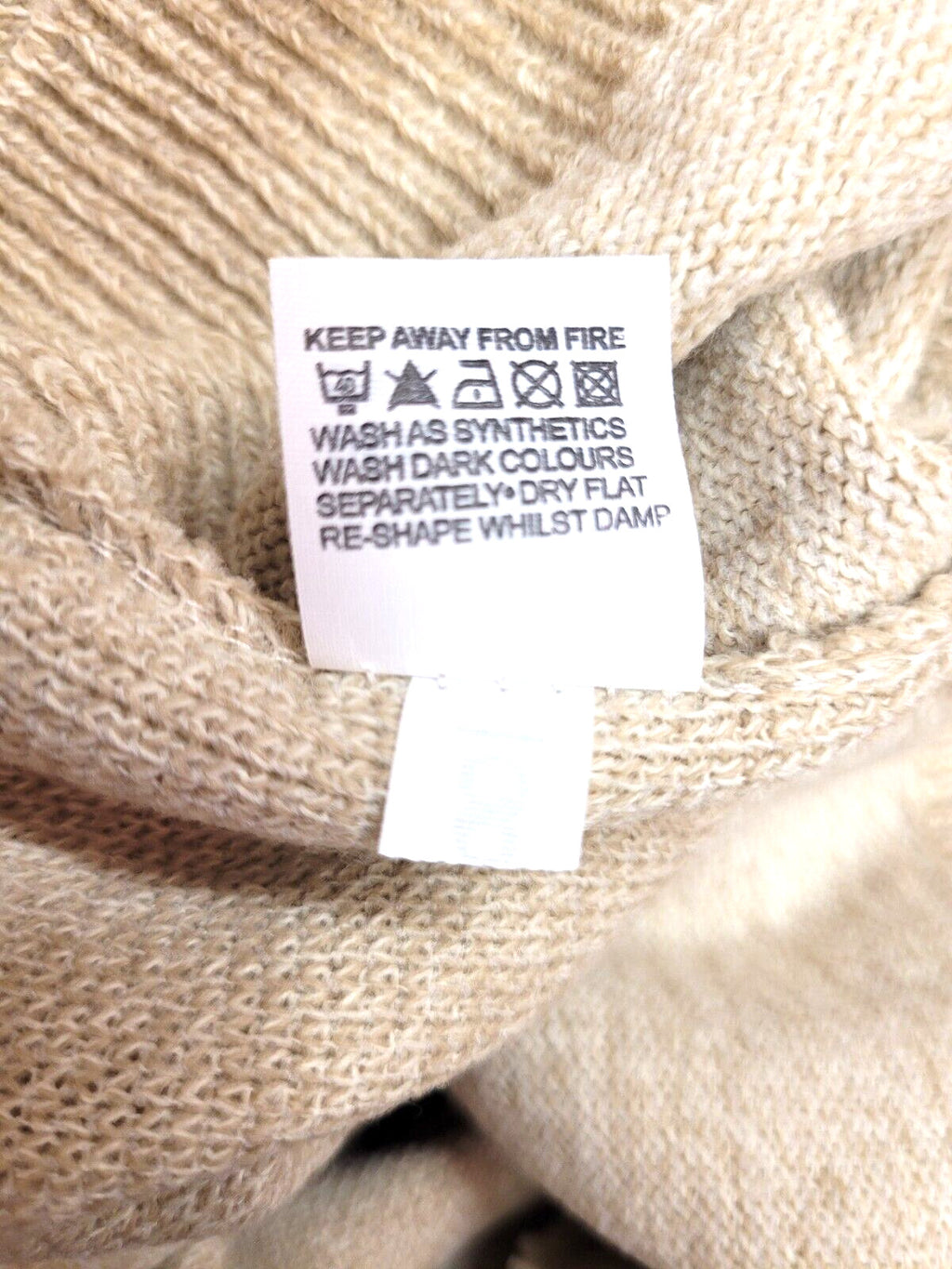 Womens Jumper M/L Beige Crew Neck Cable Knit by Monique  New with Tags