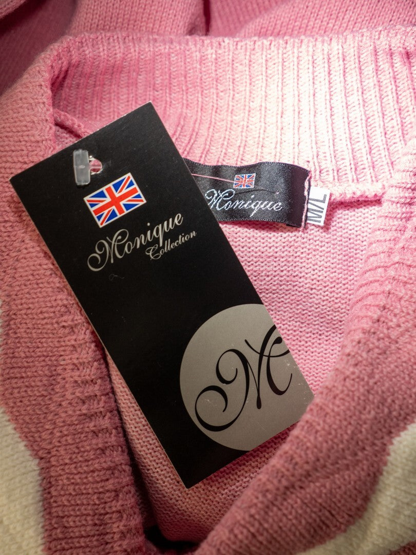 Monique Women's Jumper Pink/White Size M/L NWT