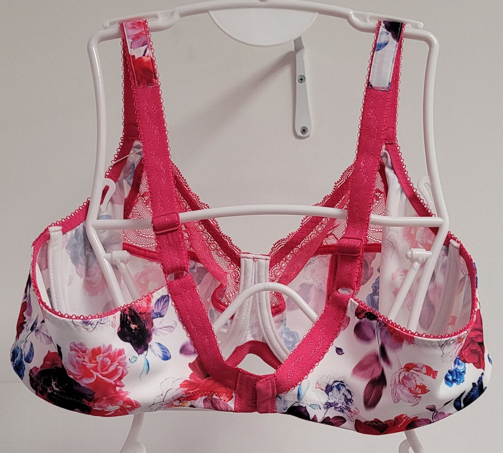 ELOMI Bra 42DD Pink Floral Full Cup Underwired Non Padded Morgan EL4110 BNWT