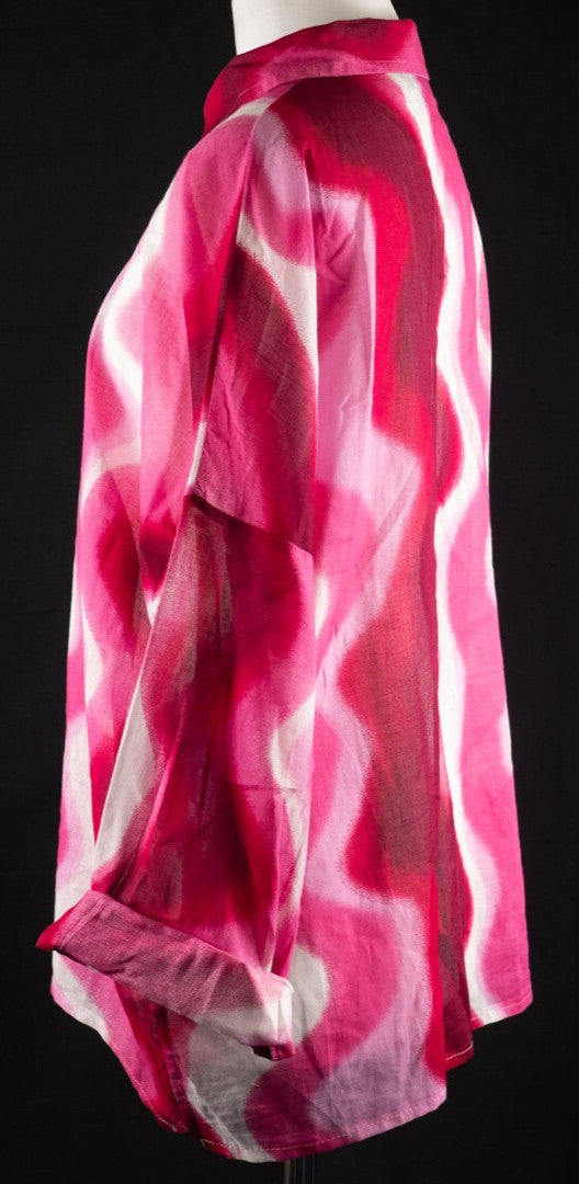 Primark Pink Wave Pattern Long Sleeve Shirt Size XS Pre-Owned