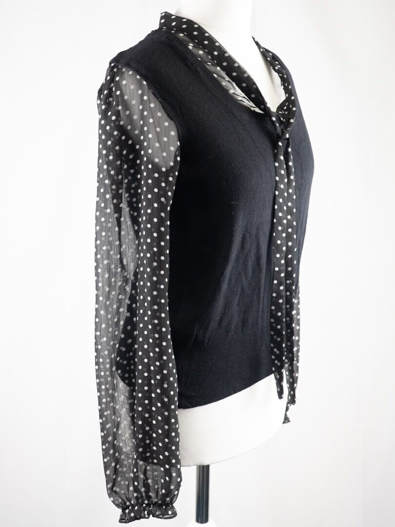 Papaya V-Neck Blouse with Jumper Attached Size 12