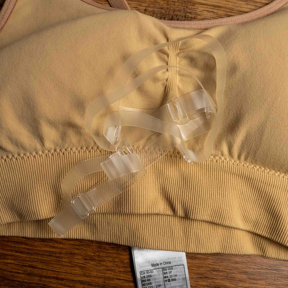Decathlon 2XS Beige Padded Bralette Non Wired New With Tags