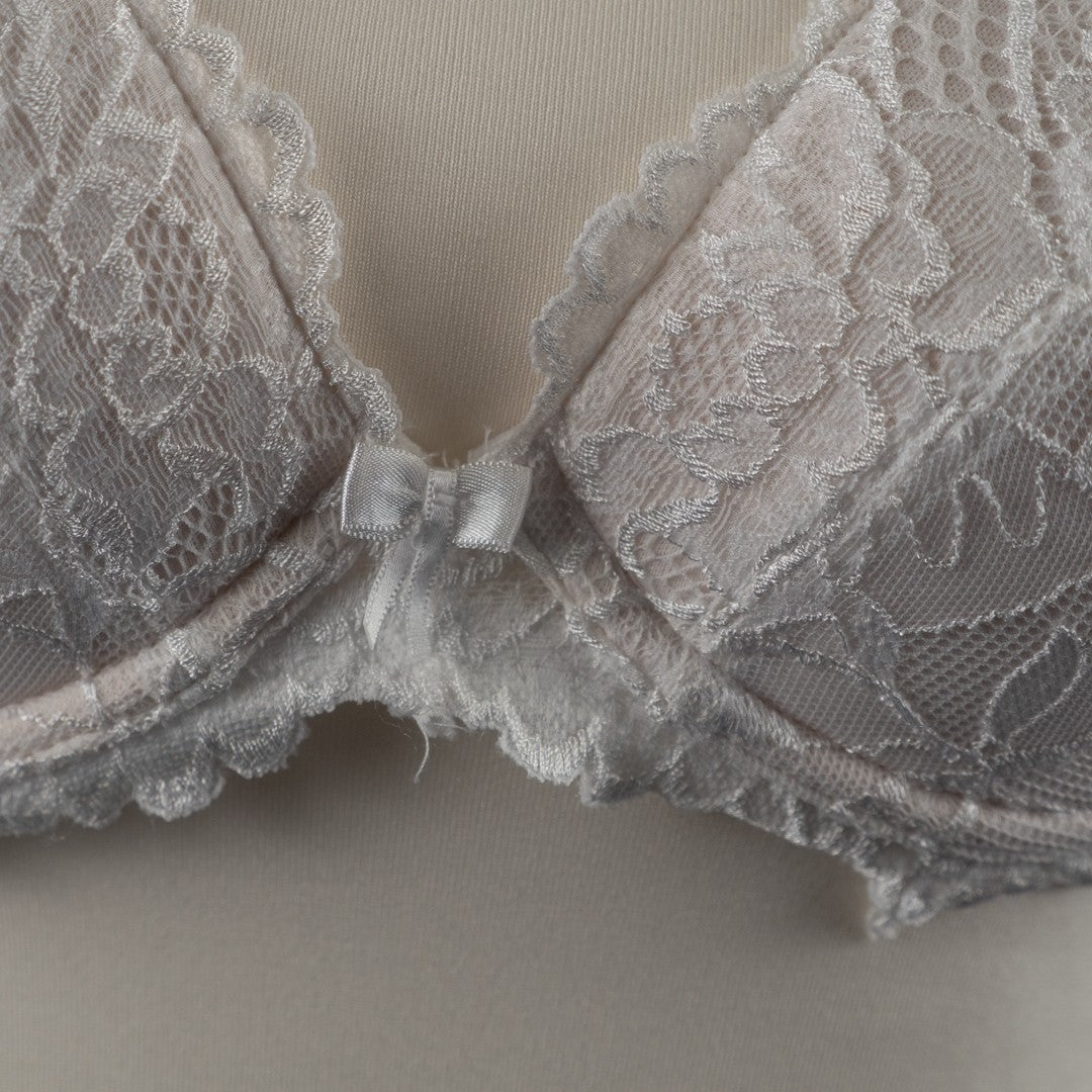 Bra 32D White Eternal Padded PM3807 Balconette Underwired by Pour Moi BNWT