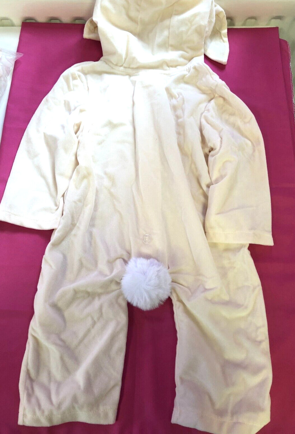 Rabbit Hooded Romper Suit Cream Large 100% Cotton New with Tags