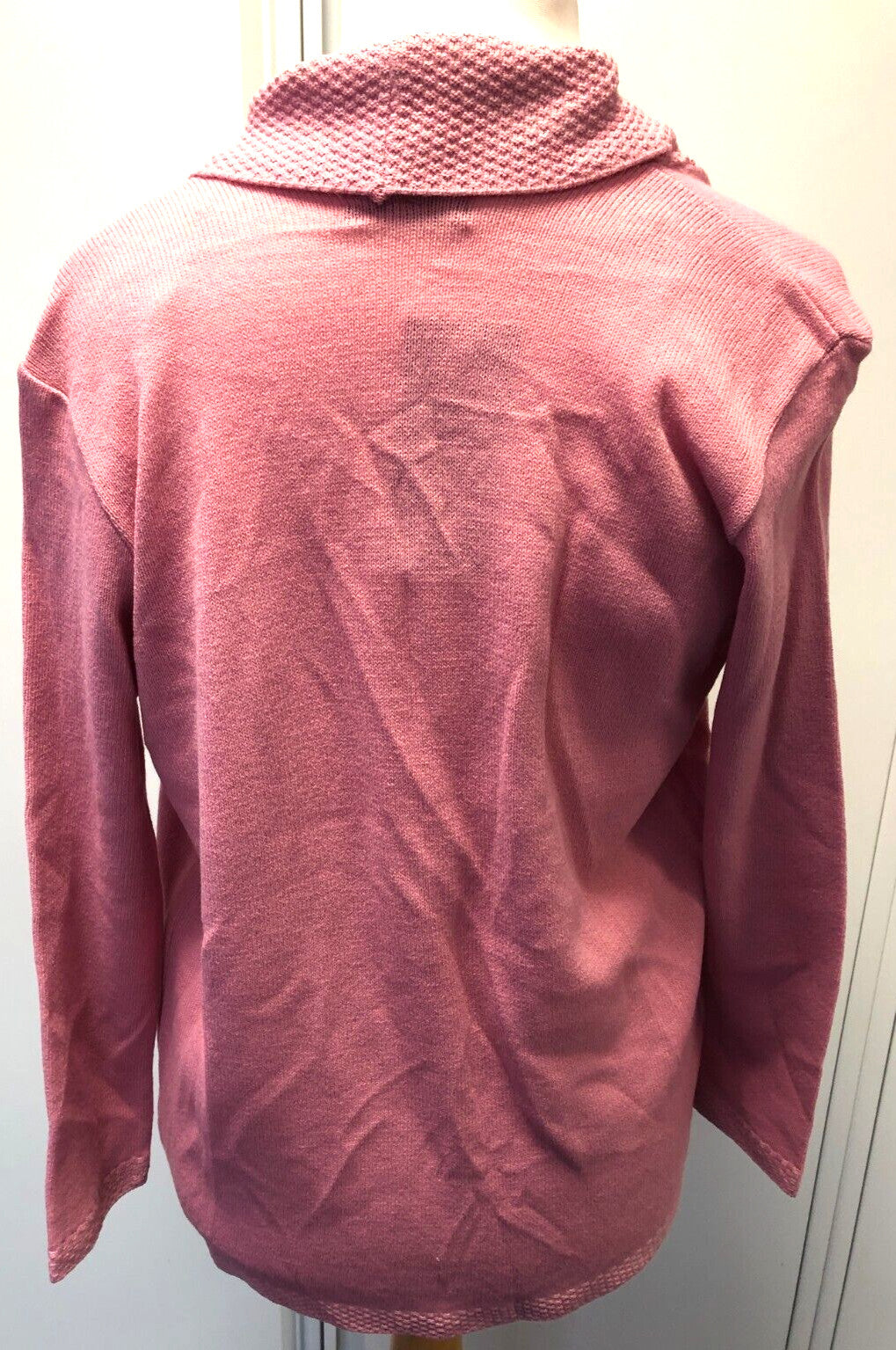 Summer Cardigan M/L Pink Knitted Open Front Pockets by Monique New with Tags