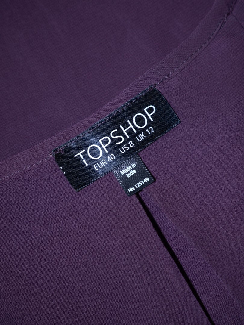 Topshop Plum Jewelled Vest Size 12 | Pre-Owned