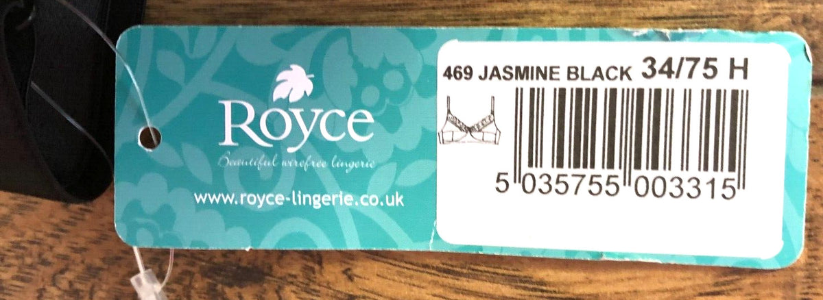 Royce Nursing Bra 34H Black Jasmine 469 Full Cup New with Tags