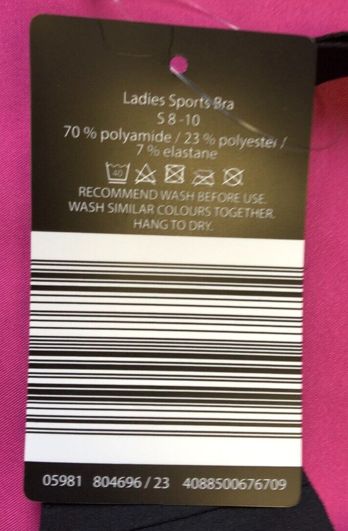 Sports Bra Small UK8/10 Black Seamless Padded by INOC IN NEED OF CHALLENGE NWT