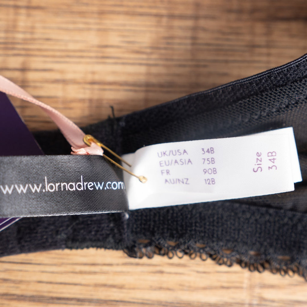Nursing Bra 34B Black Amy LD009 Drop Down Cups by Lorna Drew BNWT