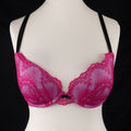 Knickerbox Bra 32D Pink and Black Padded Plunge Kyra by Ann Summers NWT