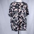 Red Herring Black Floral Size 16 Short Sleeve Top Pre-Owned