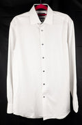 Next Signature Regular Fit White &amp; Charcoal Line Long Sleeve Size 38cm Pre-Owned