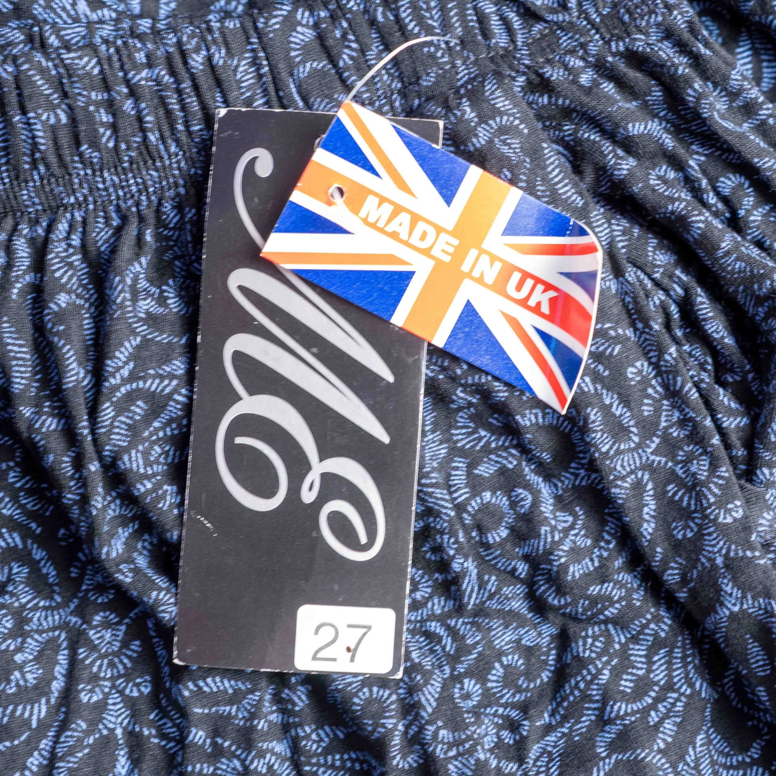 ME loungewear black and blue floral patterned pants with elastic waistband, new with tags.
