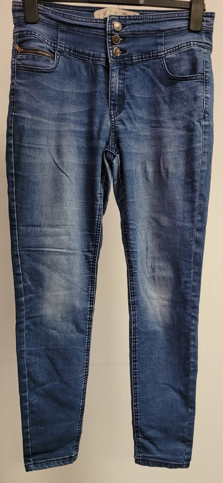 Denim &amp; Co Jeans UK12 Mid Blue Straight Leg Stretch Pre-Owned
