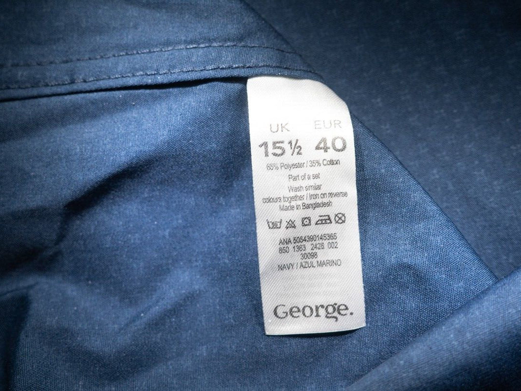 Taylor &amp; Cutter Slim Fit Shirt Navy/White Size 42"/15.5" Pre-Owned
