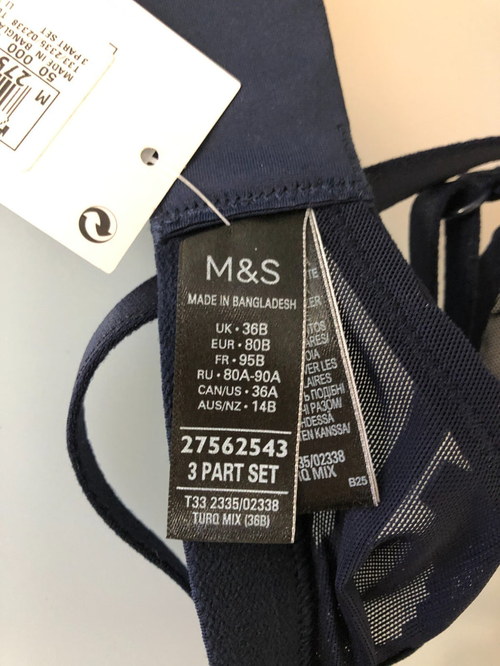 M&amp;S Navy Underwired 36B Bra Brand New With Tag