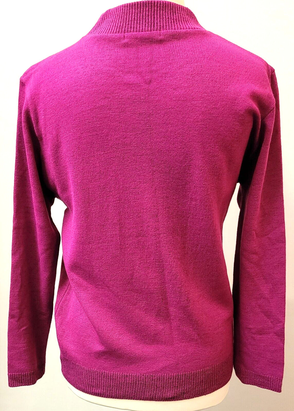 Womens Jumper M/L Raspberry Pink Leaf Print Crew Neck by ENVY I New with Tags