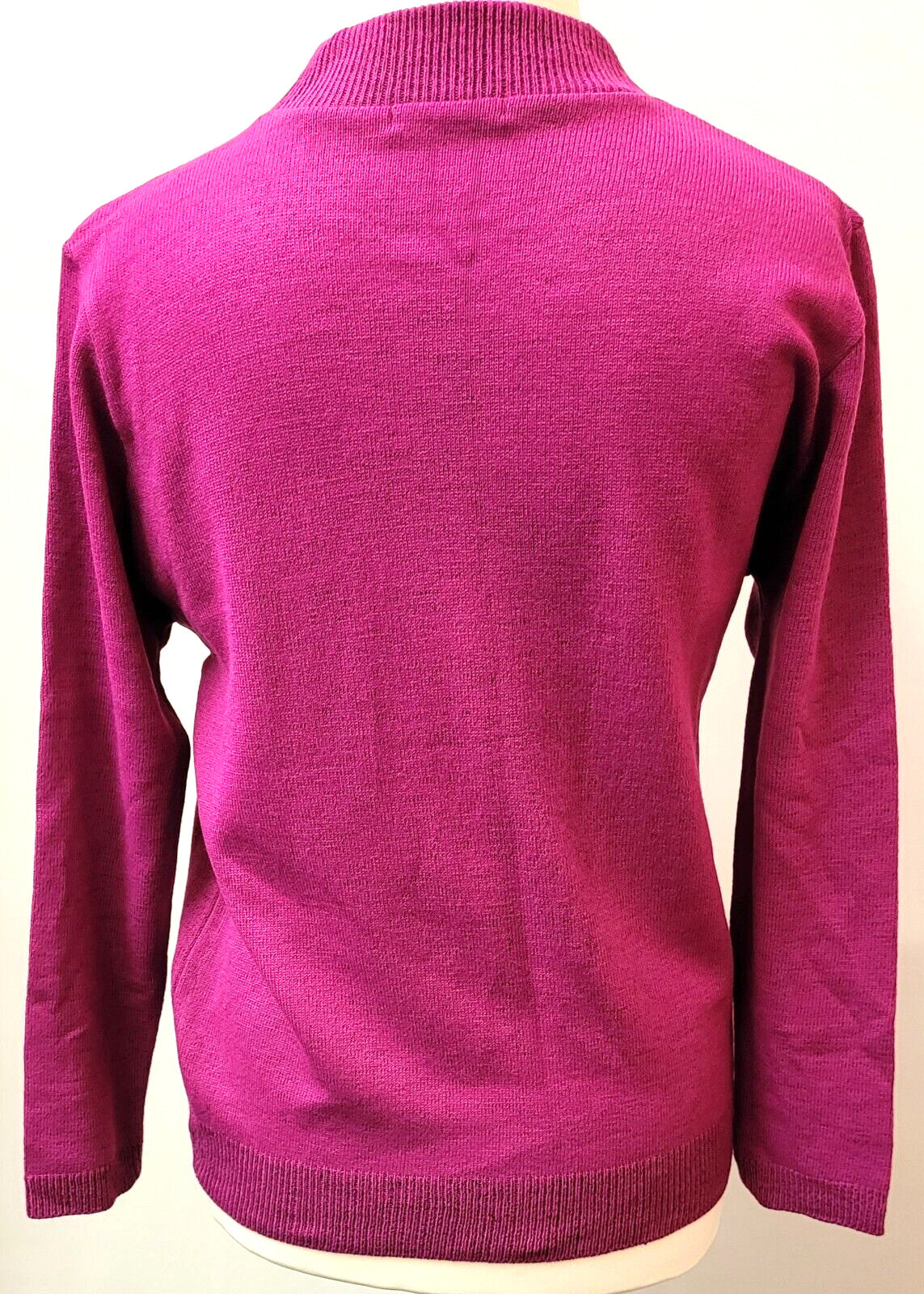 Womens Jumper M/L Raspberry Pink Leaf Print Crew Neck by ENVY I New with Tags