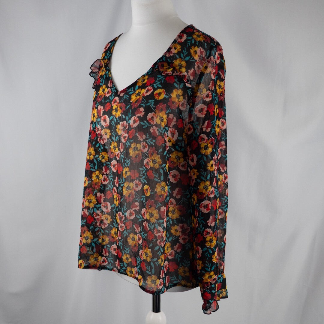 Papaya Shear Floral Top Size 12 | Pre-Owned