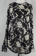 Izabel London Black &amp; White Floral Semi Sheer Size 12 Top Pre-Owned