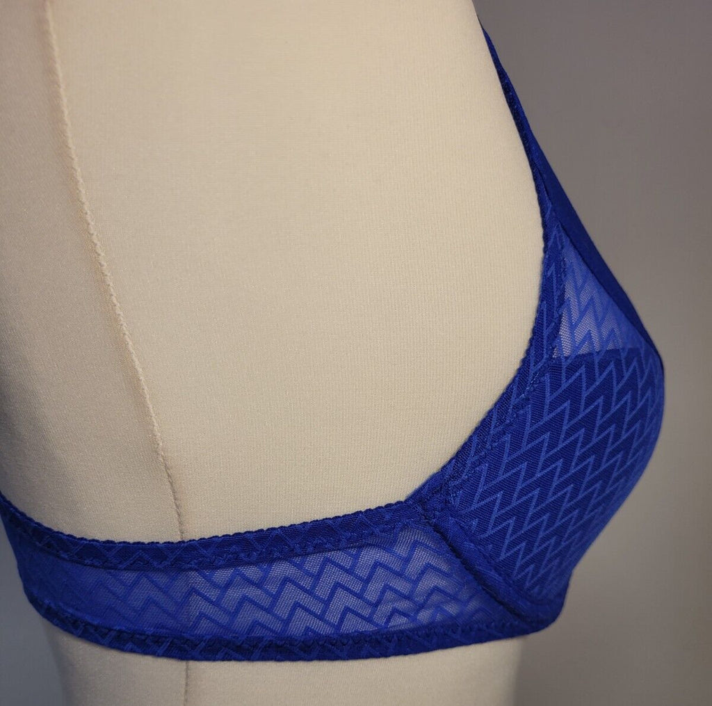 Passionata Bra 32B Blue Plunge Underwired Manhattan P48D90 New with Tags