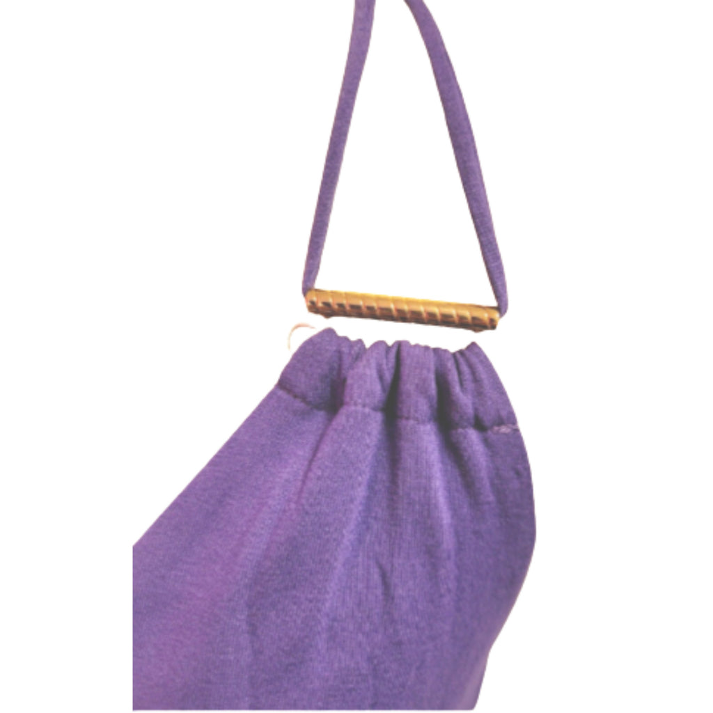 Bisbigli Long Violet Halter Neck Dress Size 44 BNWT