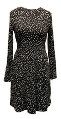 M&amp;S Dress UK8 Black Mix Fit and Flare Regular Length New with Tags
