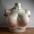 Fantasie apricot underwired soft cup bra with striped pattern and delicate trim.