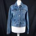 Womens Denim Jacket UK8 Blue Long Sleeve Button Through by Denim &amp; Co
