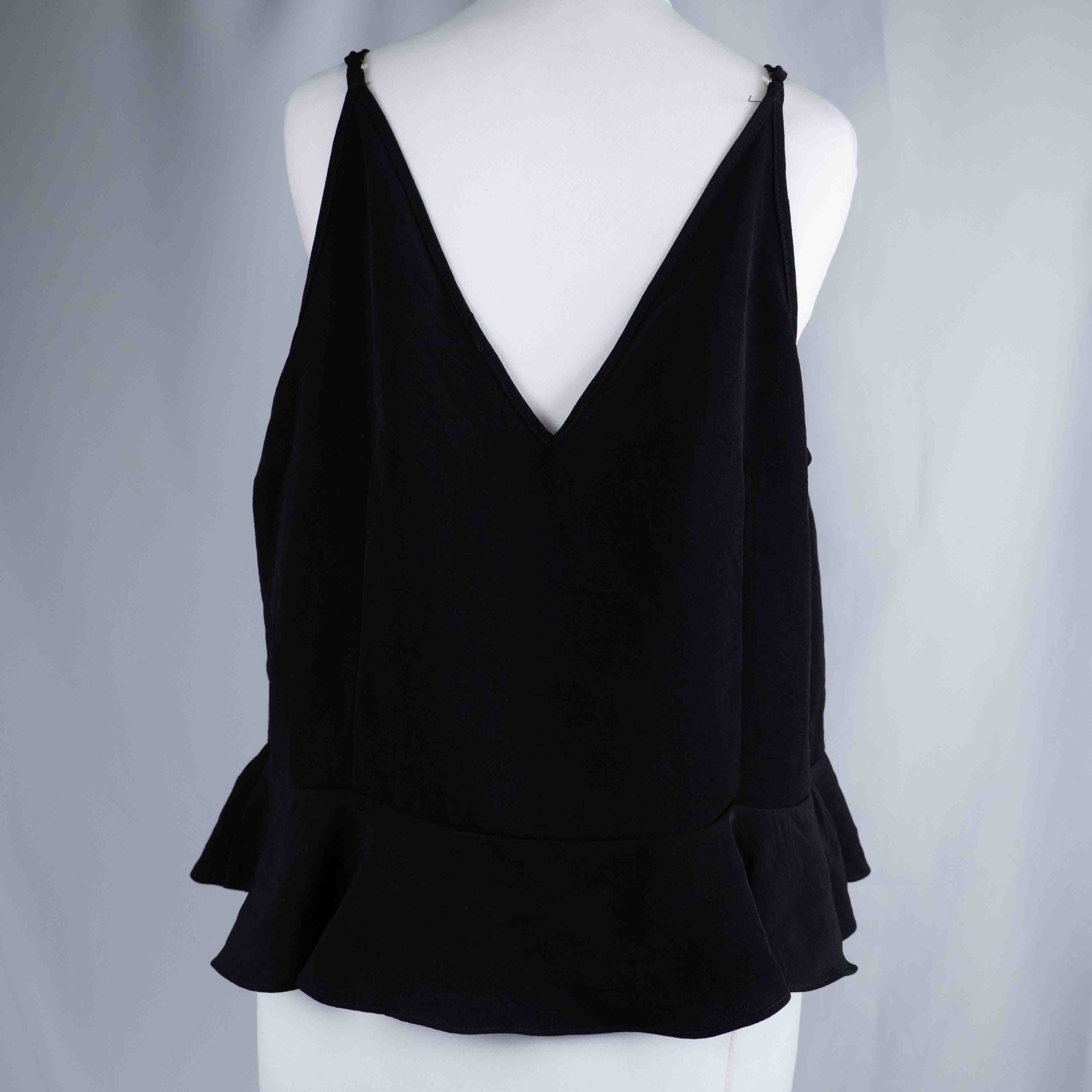 River Island Black Size 18 Peplum Cami Top Pre-Owned