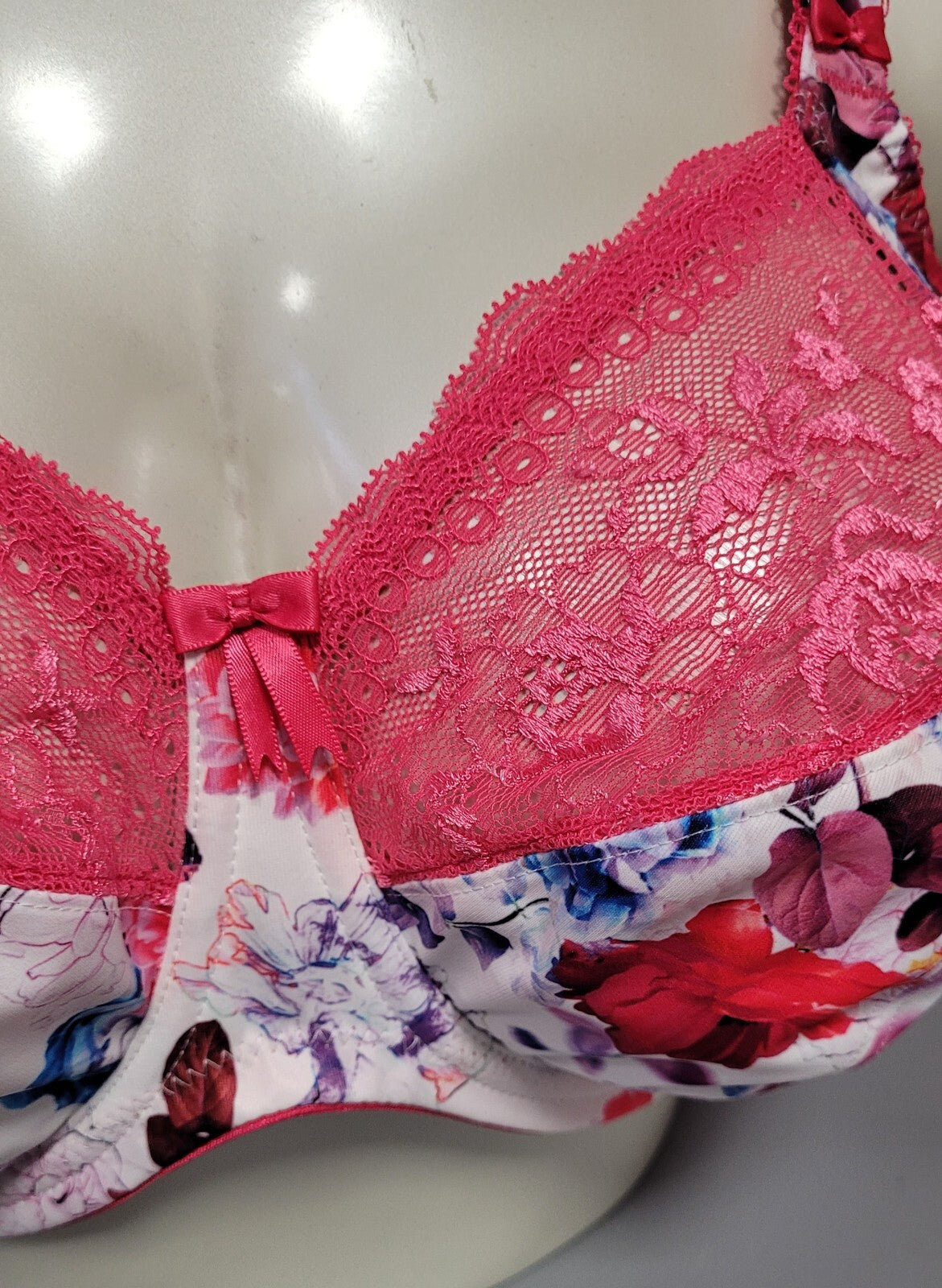 ELOMI Bra 42DD Pink Floral Full Cup Underwired Non Padded Morgan EL4110 BNWT