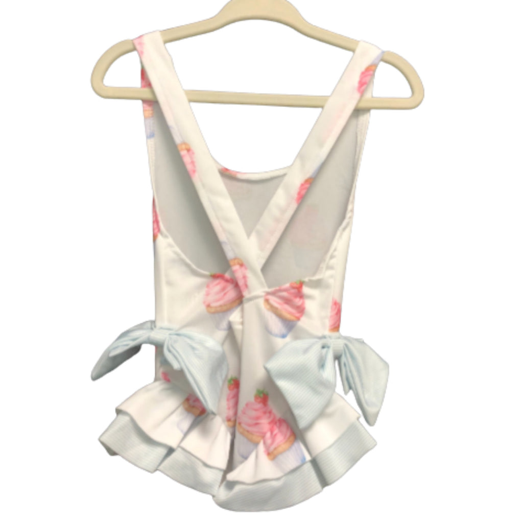 Baby Swimsuit 110cm White Cupcake Print NWOT