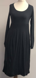 European Culture Royal Dye Dress UK-Medium Grey Fit &amp; Flare Scoop Neck Pre-Owned