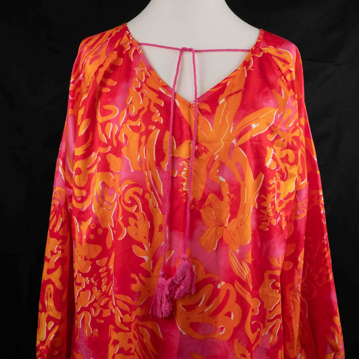Sheilay Pink/Orange Floral XL Kaftan Beach Top New With Tag