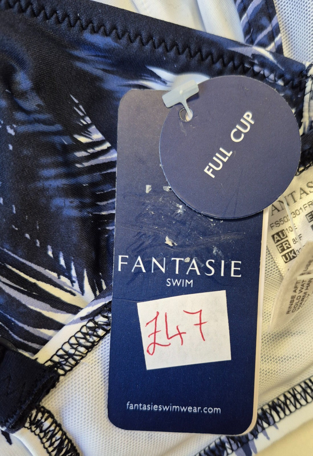 Fantasie 'Carmelita Avenue' Bikini Top Blue/White 32E NWT