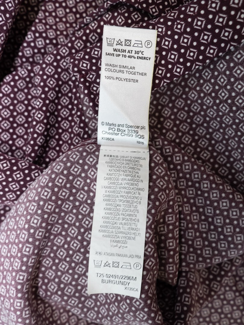 M&amp;S Men's Shirt Burgundy Medium Pre-Owned