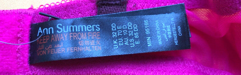 Bra 32DD Fuchsia/Grape Sexy Lace Plunge 95166 by Ann Summers New with Tags