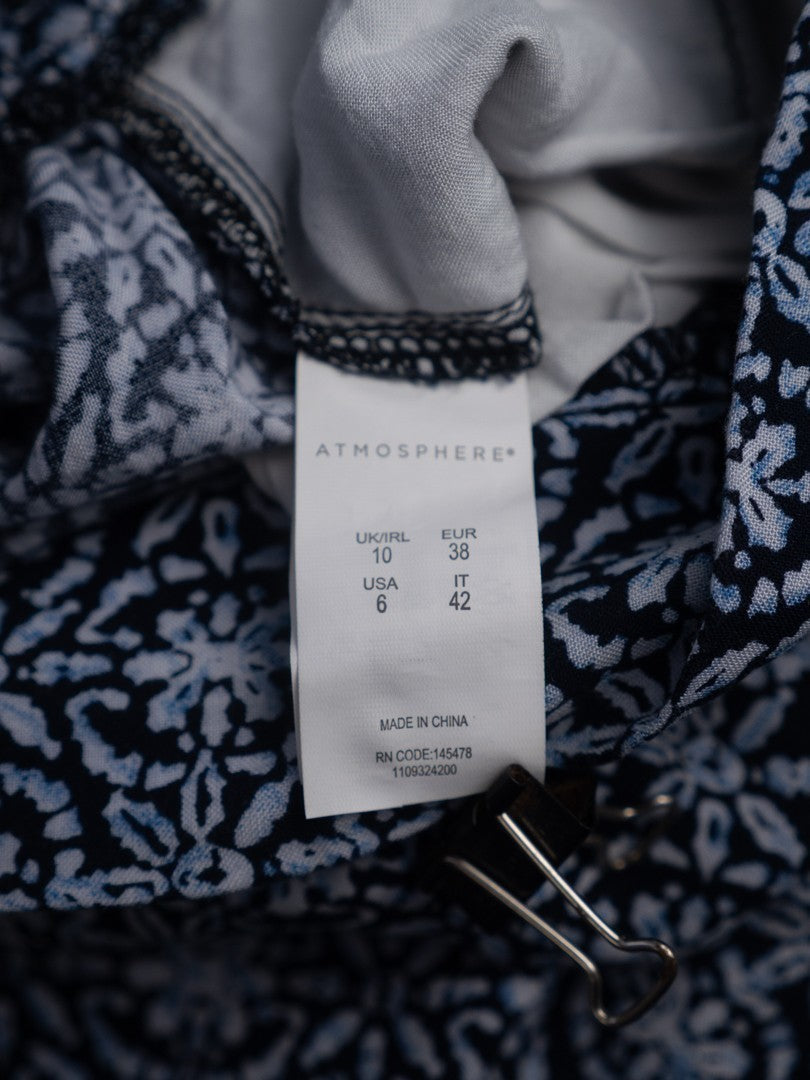 Atmosphere blue and white trousers with elasticated waist and two front pockets.