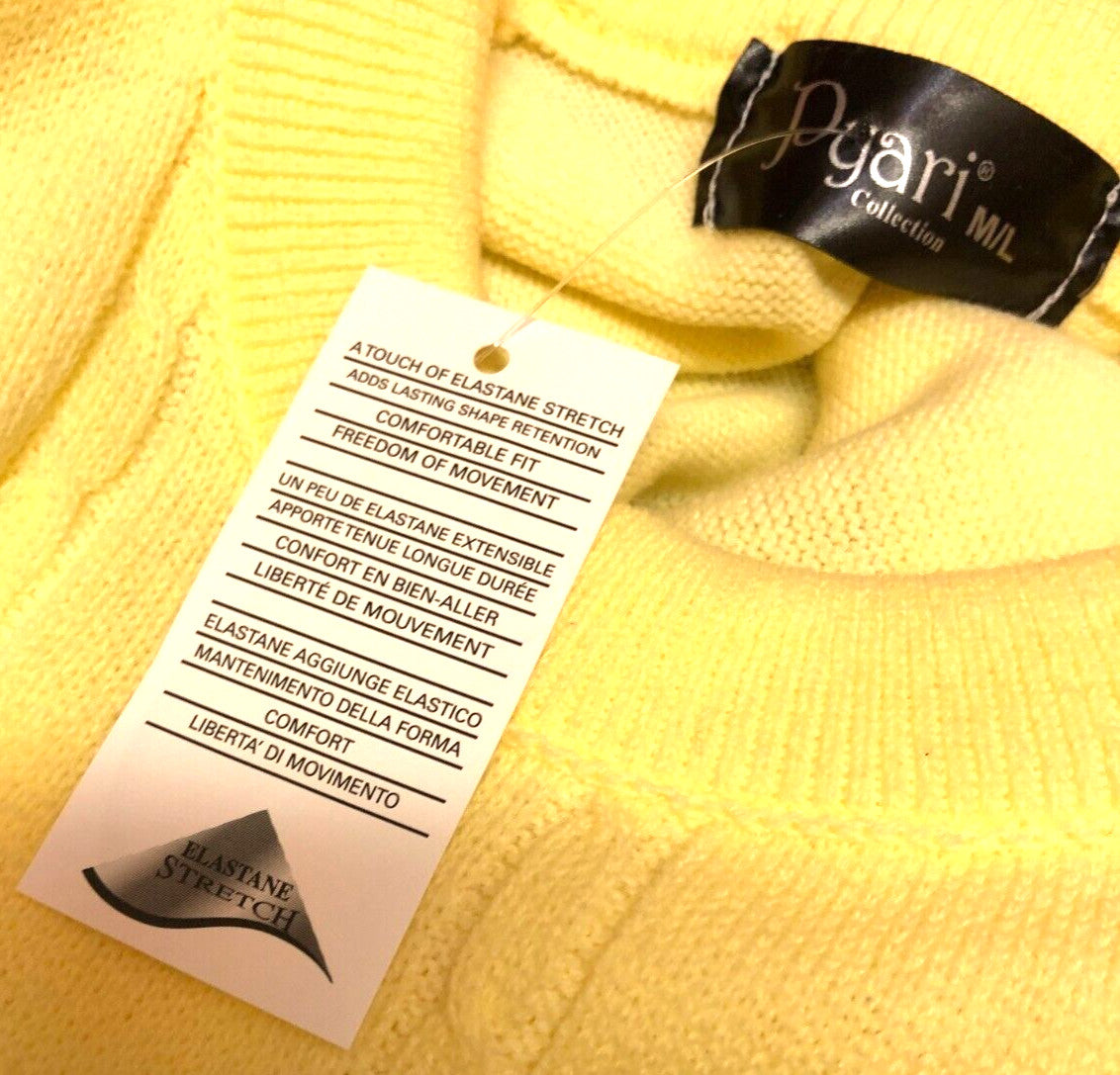 Womens Top M/L Yellow Short Sleeve Jumper Round Neck by  Pyari BNWT