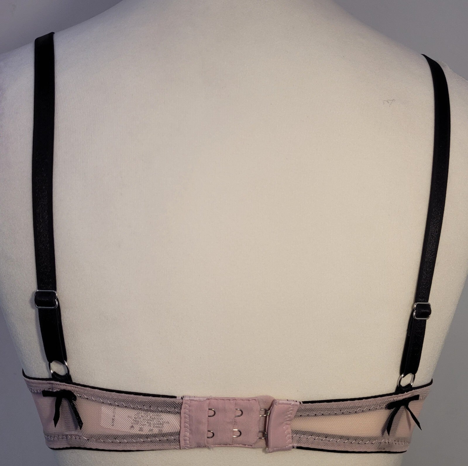 Little Minx Halo Bra 32D Pink/Black Balconette Underwired Padded New with Tags