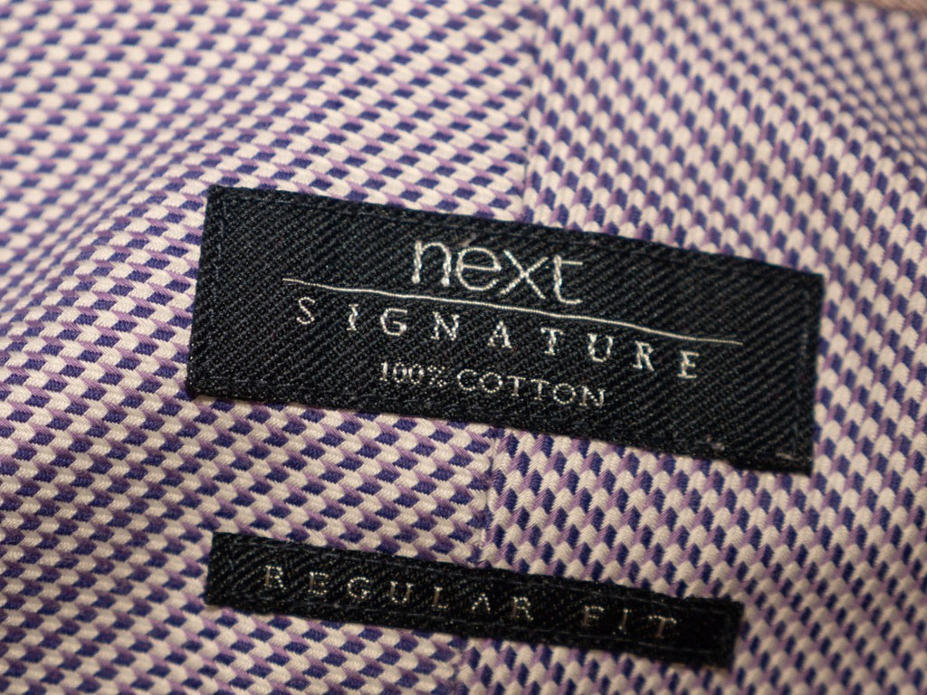 Next Signature Regular Fit Pink/Purple Checked 37cm Shirt Pre-Owned