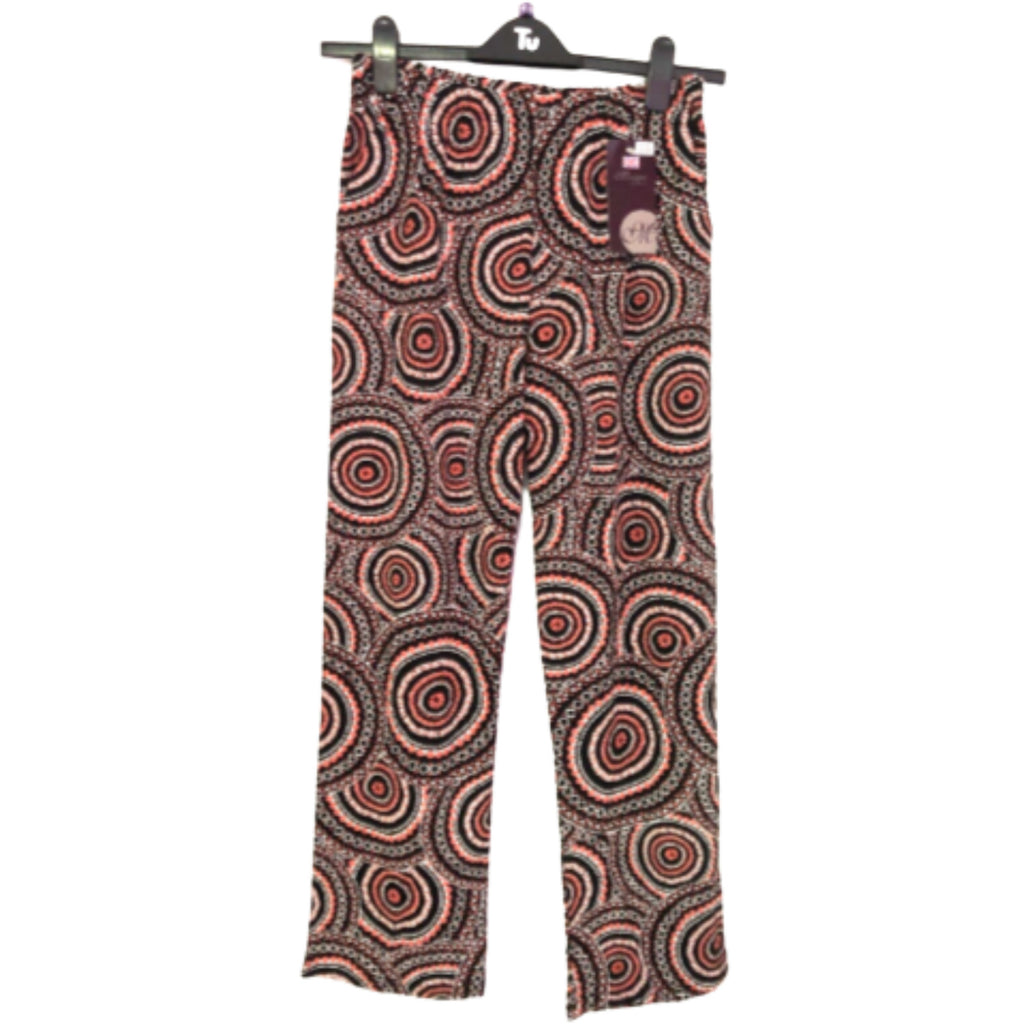Womens S - M Trousers Orange Retro Print BNWT