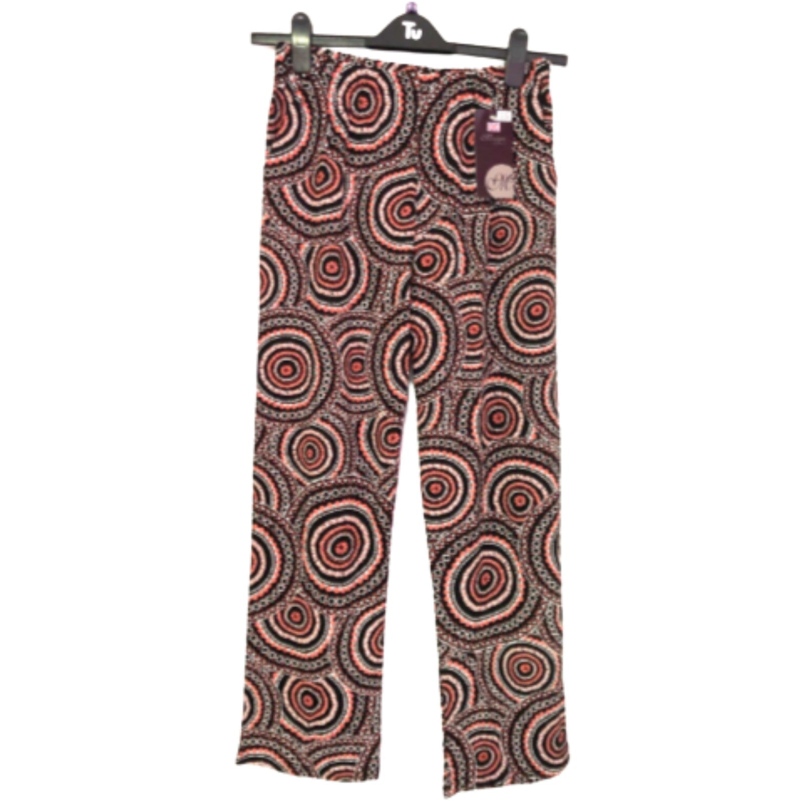 Womens S - M Trousers Orange Retro Print BNWT