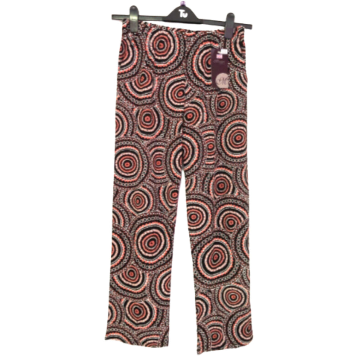 Womens M - L Trousers Orange Retro Print BNWT