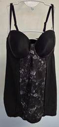 Freya Shapewear &amp; Thong 36DD/L Black/Grey Floral NWT