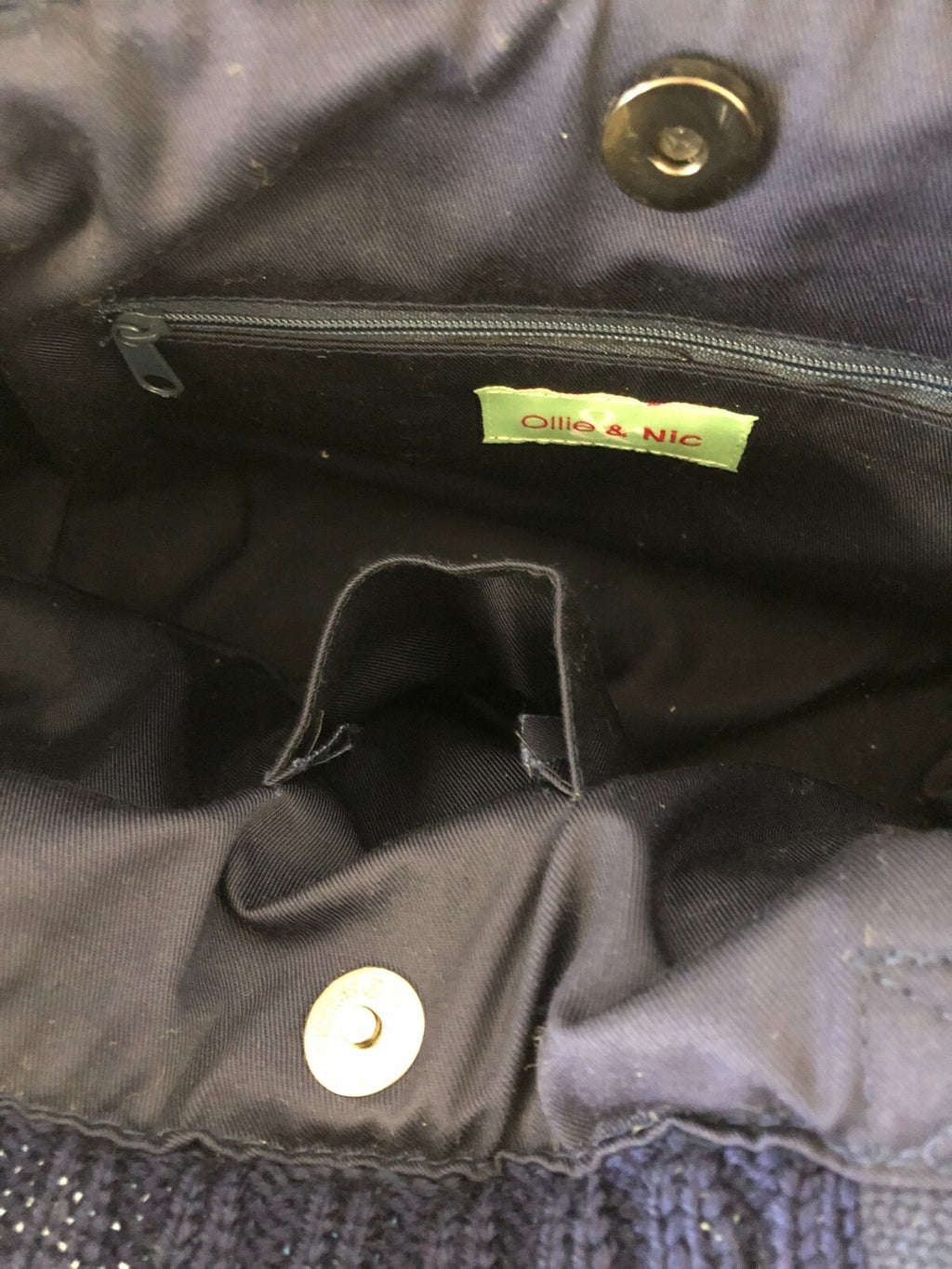 Ollie &amp; Nic Navy and Aqua Handbag Pre-Owned