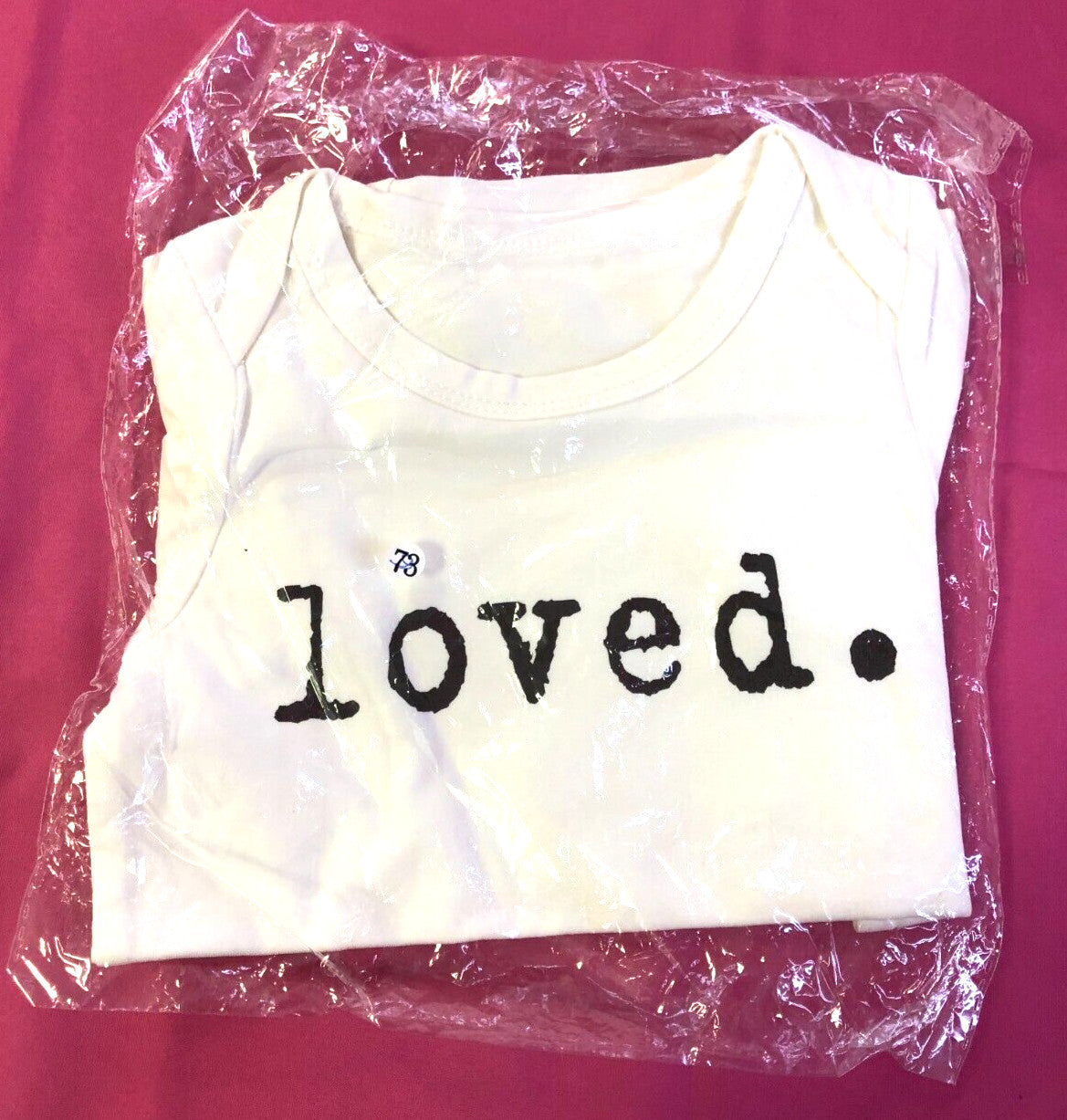 Baby Vest 3-6 Months White with Loved Printed on Front Cotton Rich New with Tags