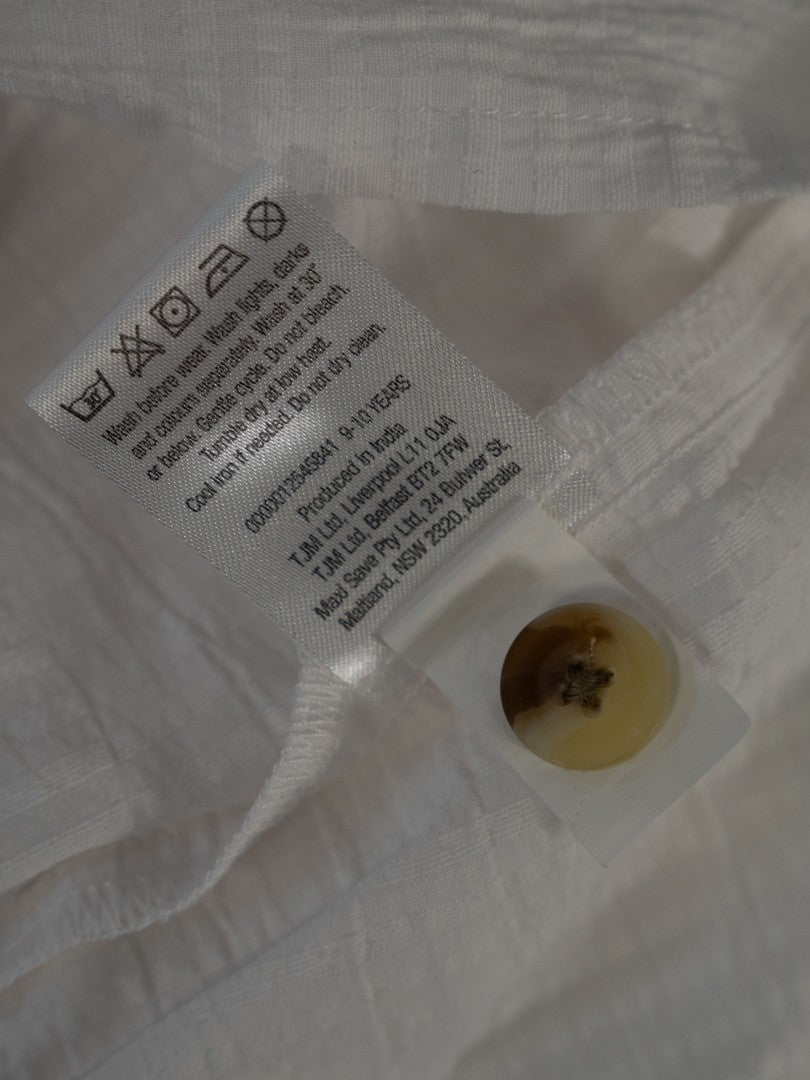 Jeff &amp; Co by Jeff Banks White Short Sleeve Dress 9-10 Years Pre-Owned